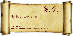 Walcz Iván névjegykártya